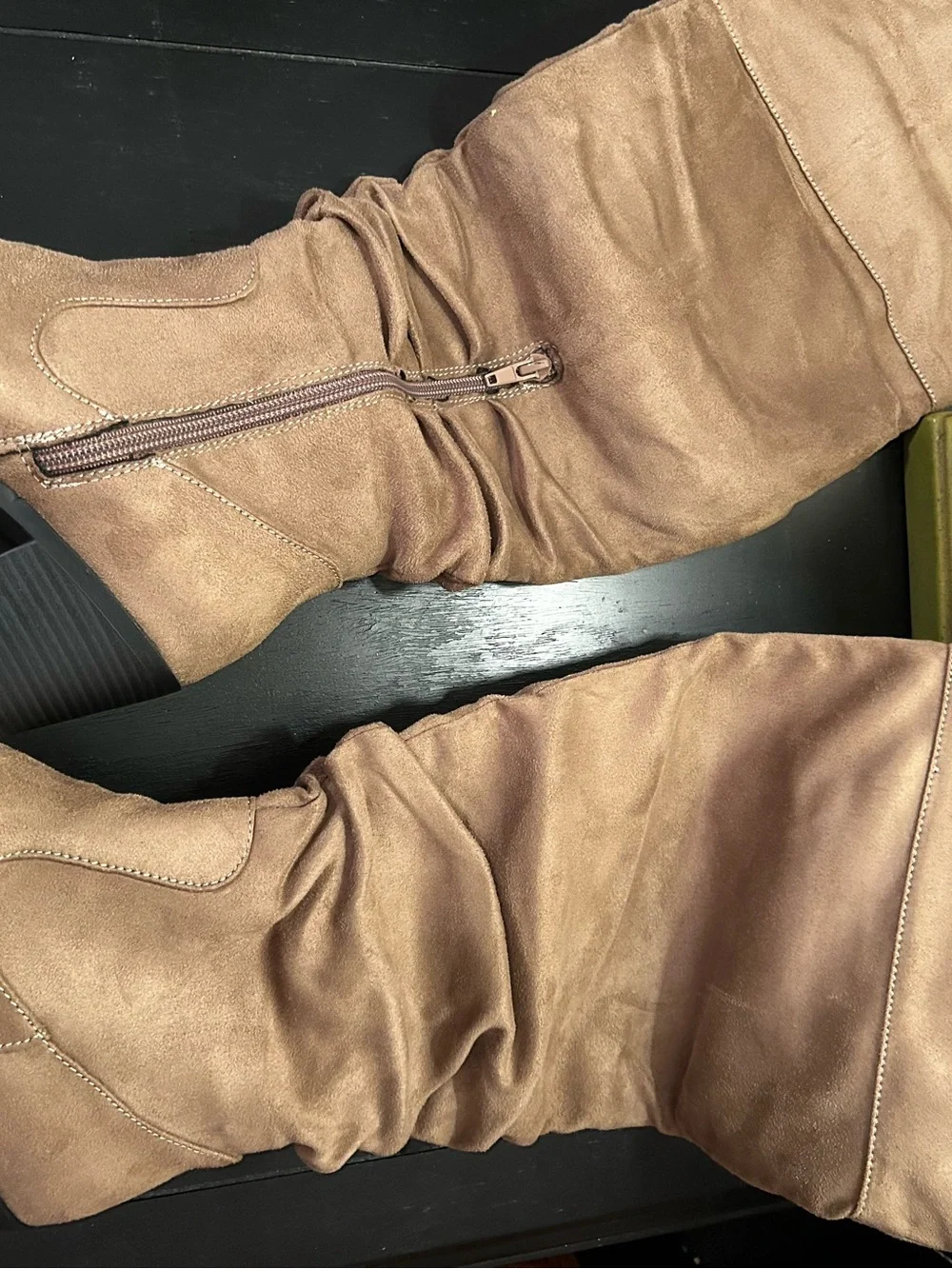 Journee Collection Zivia Over The Knee Wide Calf Taupe Boots